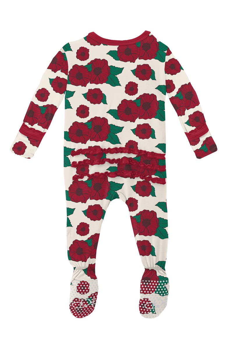 KicKee Pants Floral Print Fitted One-Piece Pajamas, Alternate, color, 