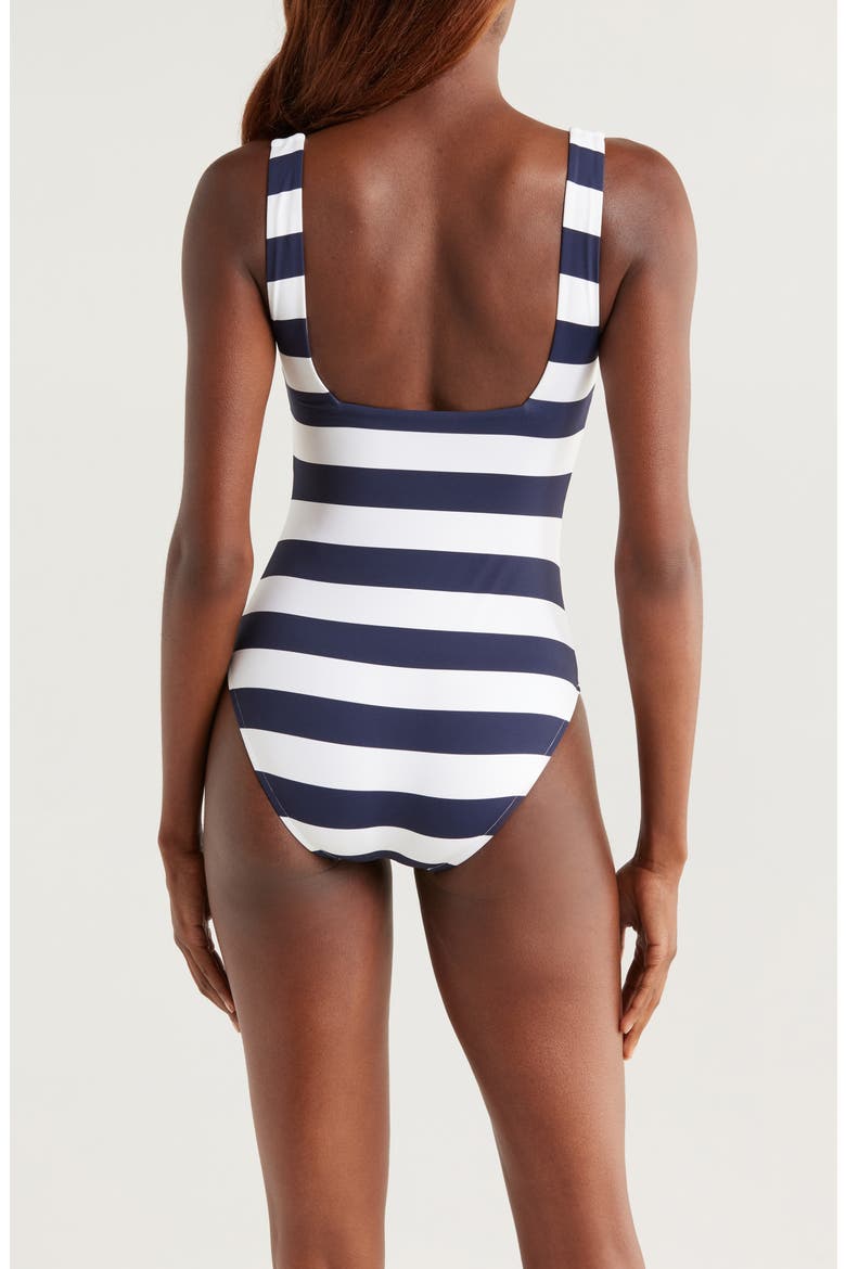 Margot Stripe One-Piece Swimsuit, Alternate, color, NAVY STRIPE