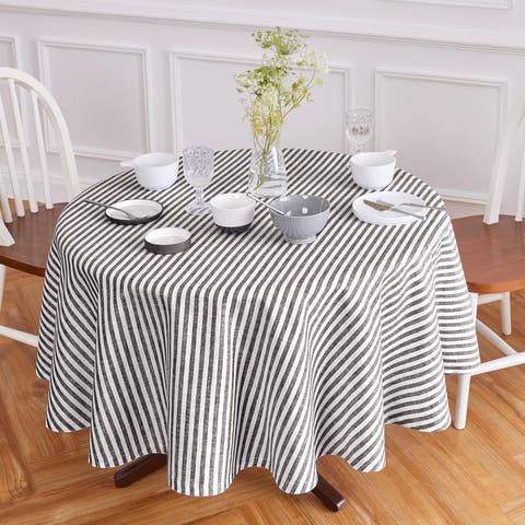 Linen Round Tablecloth - Amalfi Stripe