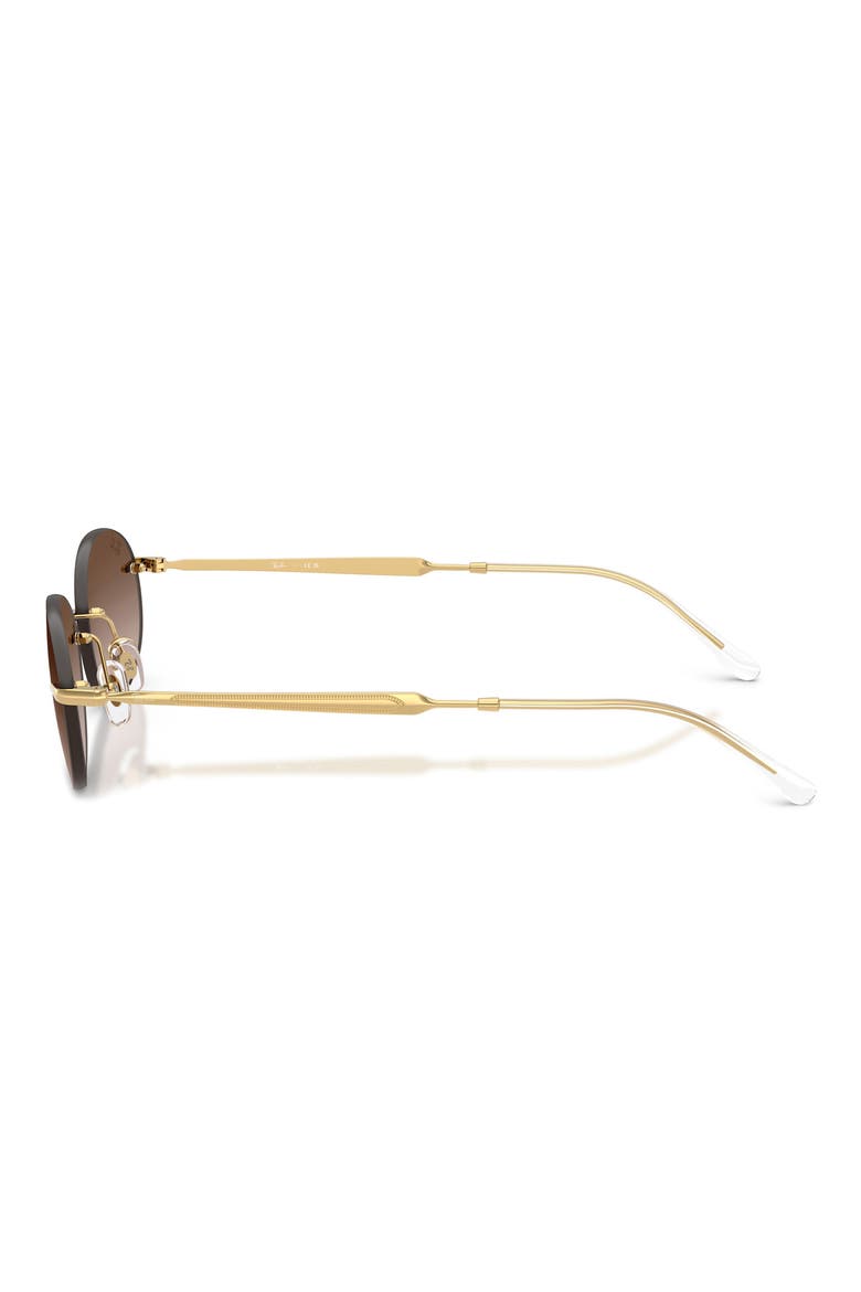 54mm Gradient Rimless Oval Sunglasses, Alternate, color, ARISTA / GRADIENT BROWN