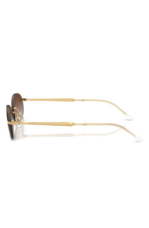 Ray Ban Ray-ban 54mm Gradient Rimless Oval Sunglasses In Brown