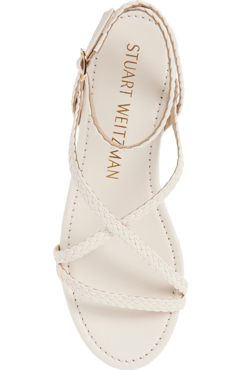 Stuart Weitzman Wovette Wedge Sandal, Alternate, color, Seashell/ Walnut