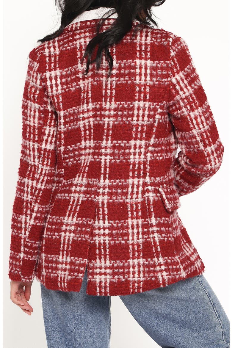 Juliette Plaid Bouclé Blazer, Alternate, color, RED