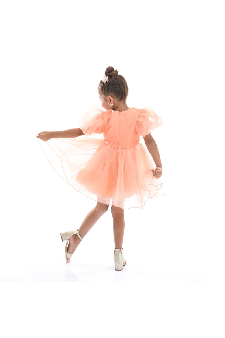Bow Organza Dress, Alternate, color, Peach