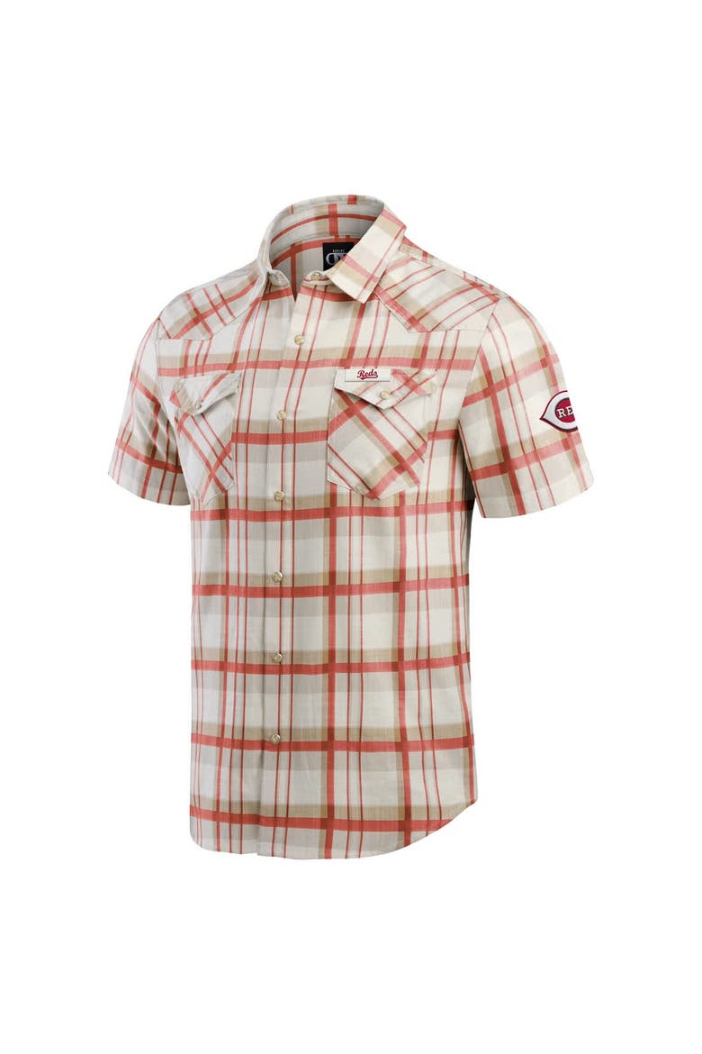 Men's Darius Rucker Collection by Fanatics Red Cincinnati Reds Plaid Full-Snap Shirt, Alternate, color, Red