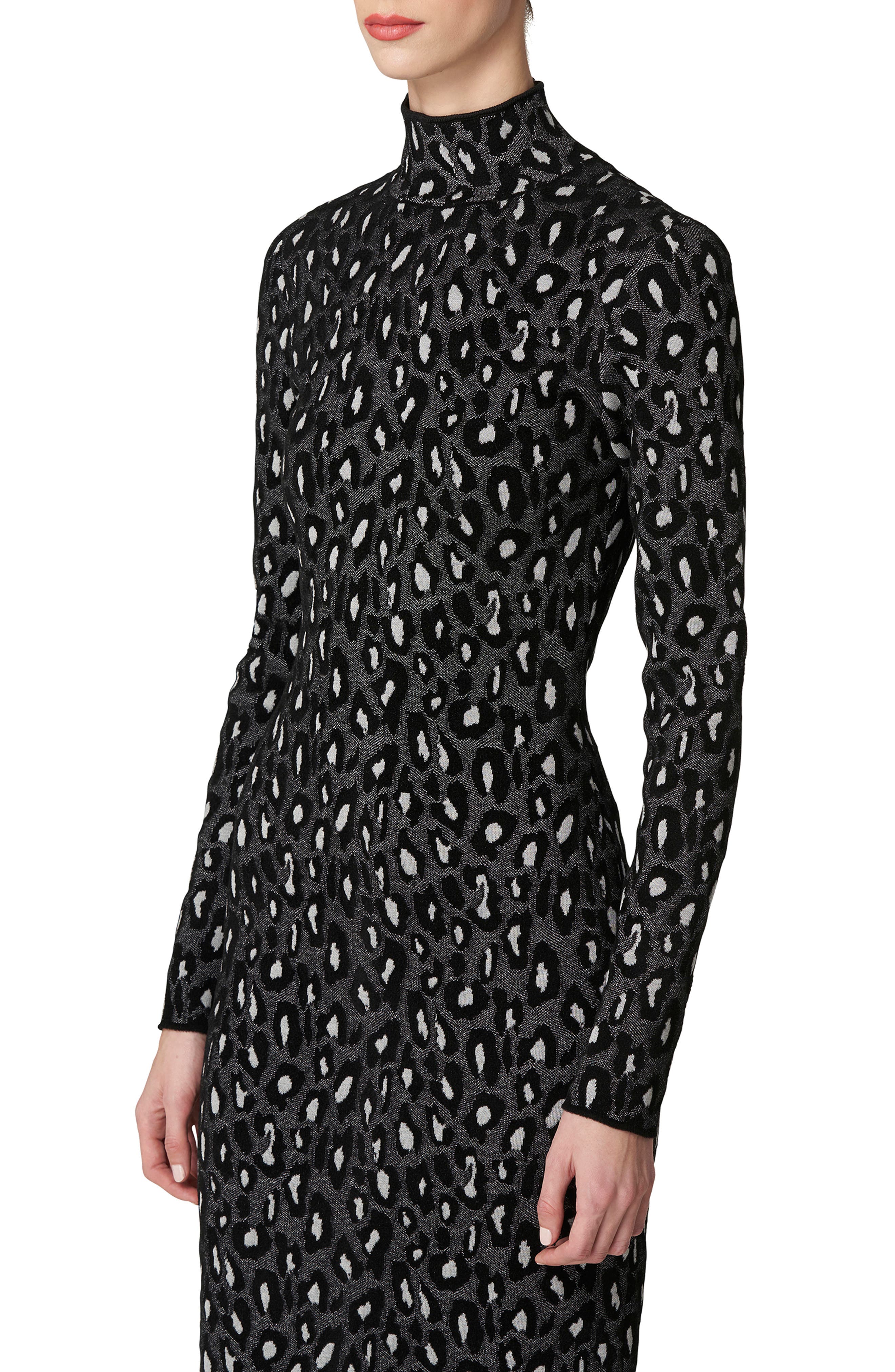 Animal Jacquard Long Sleeve Sweater Dress - image 2