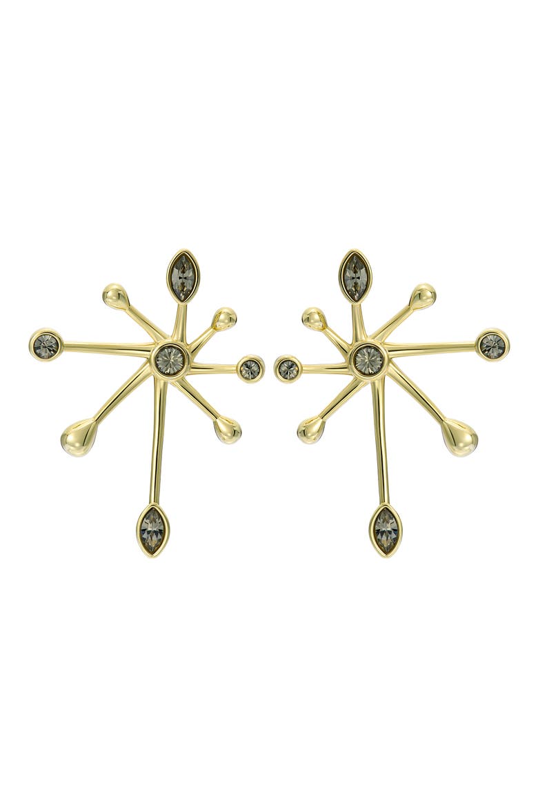 Stella Crystal Starburst Earrings, Main, color, GOLD TONE/ BLACK CRYSTAL