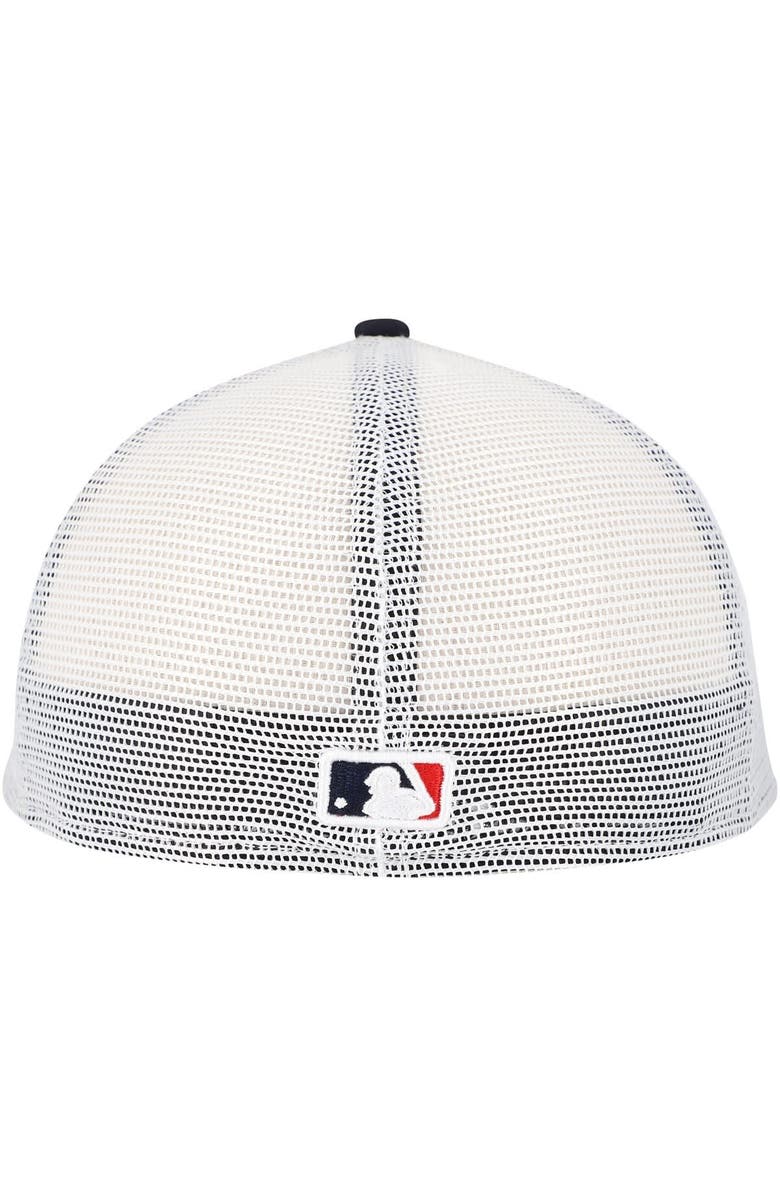 New Era Men's New Era Navy Cleveland Guardians Team Color 59FIFTY Trucker Fitted Hat, Alternate, color, Navy