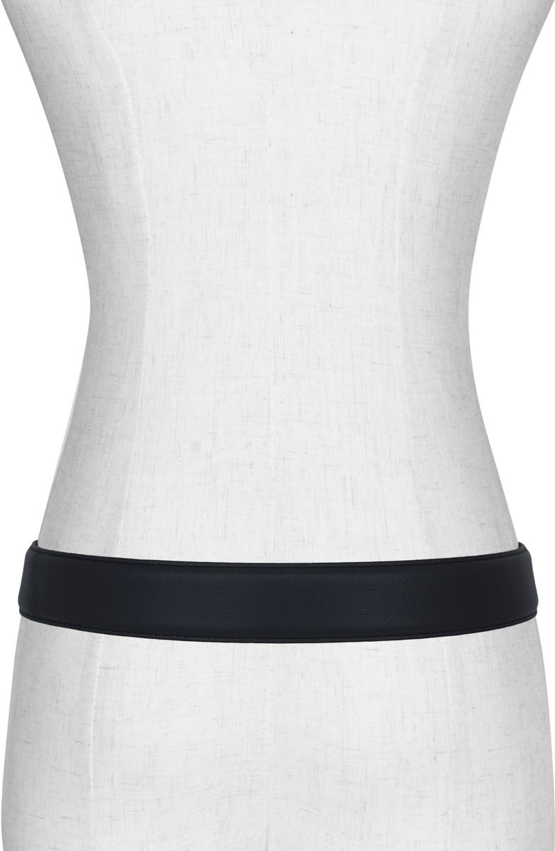 Favorite Daughter Triple Ring Leather Belt, Alternate, color, Black/ Polished Gold