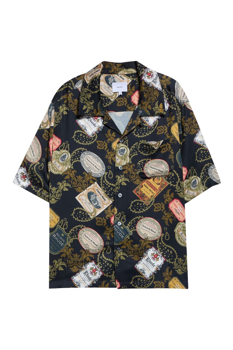 Vin Bandana Print Camp Shirt, Main, color, BLACK MULTI