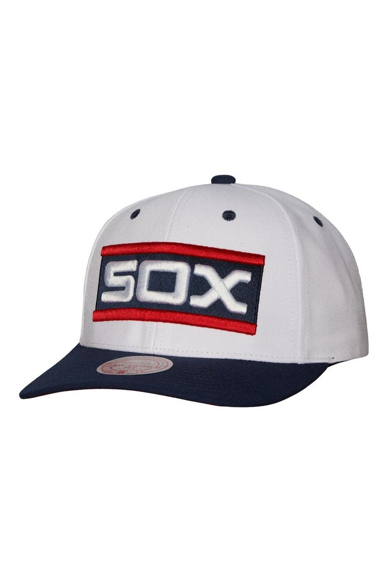 Men's Mitchell & Ness White Chicago White Sox Cooperstown Collection Pro Crown Snapback Hat, Main, color, White