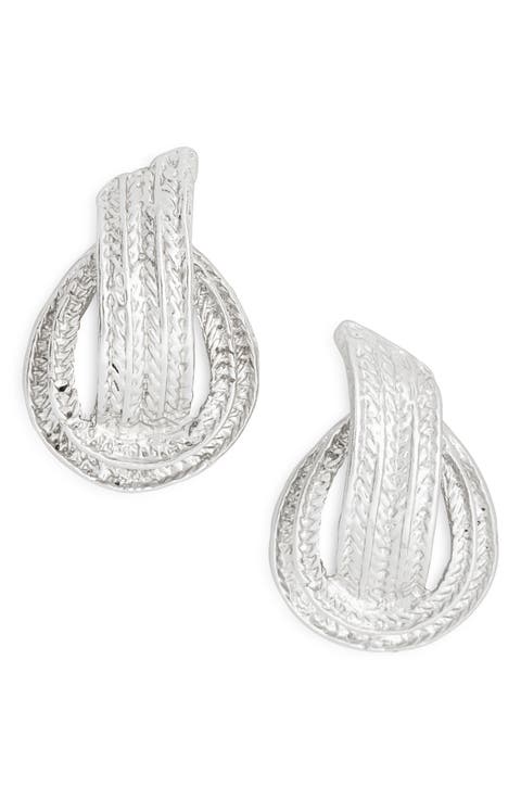 Etched Knot Stud Earrings