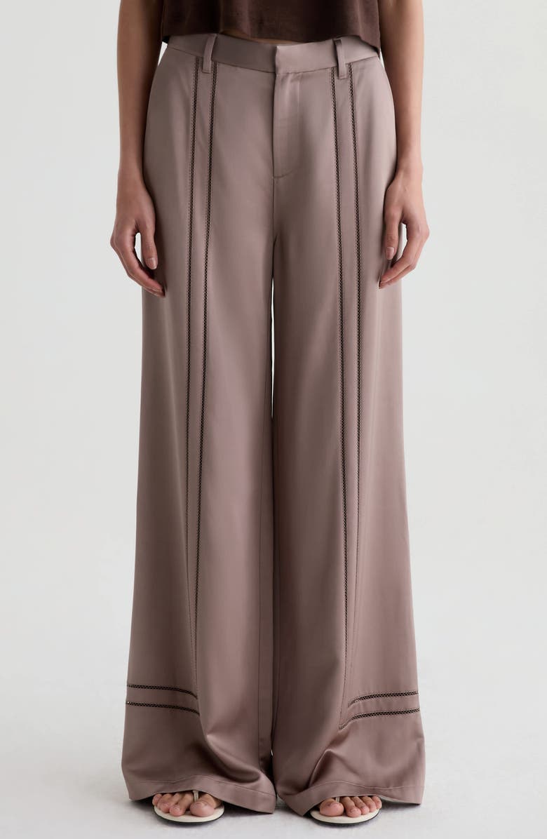 AG Sarah High Waist Wide Leg Satin Pants, Main, color,