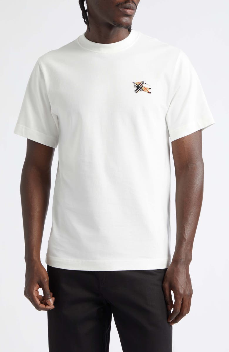 Burberry Seth Slim Fit EKD Embroidered T-Shirt, Main, color, Chalk