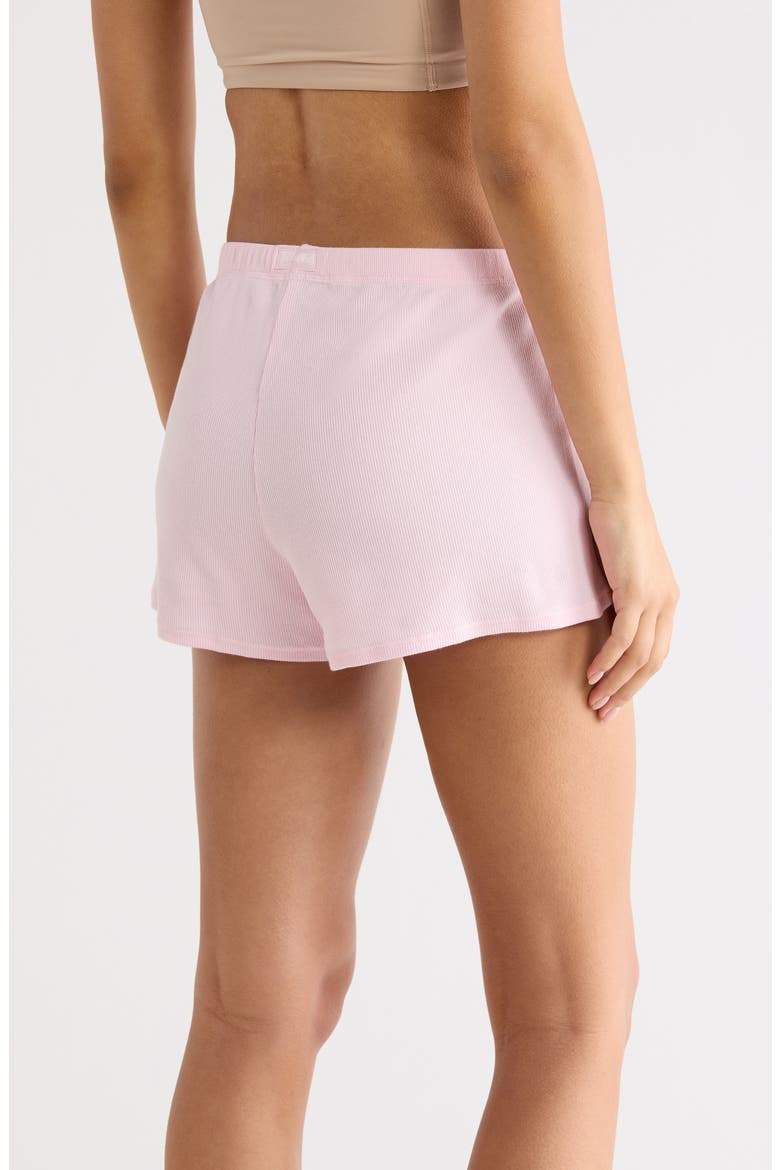 Stretch Cotton Rib Loose Shorts, Alternate, color, CHERRY BLOSSOM