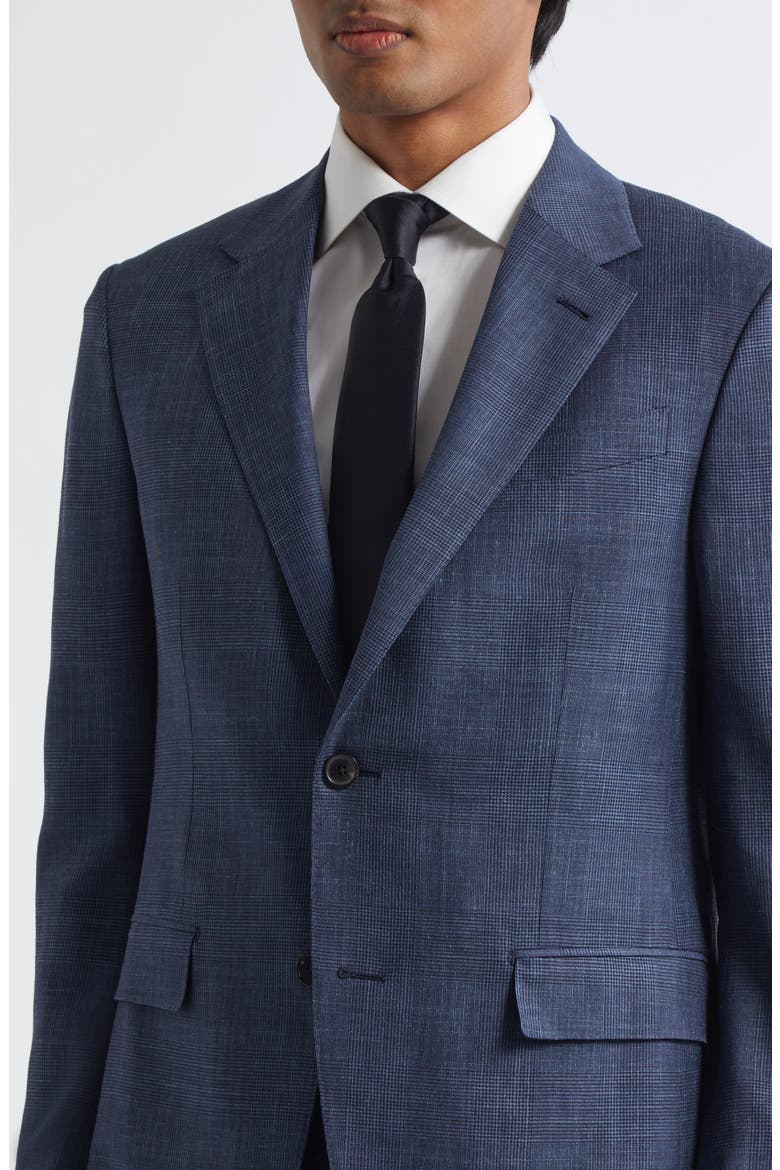 Crossover Prince of Wales Check Wool, Silk & Linen Suit, Alternate, color, BLUE NAVY CHECK