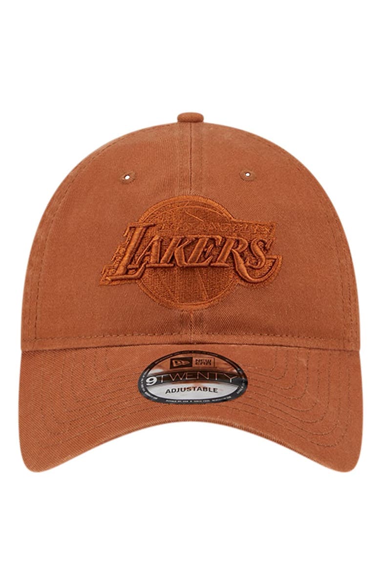 New Era Men's New Era Brown Los Angeles Lakers Colorpack Tonal 9TWENTY Adjustable Hat, Alternate, color, 