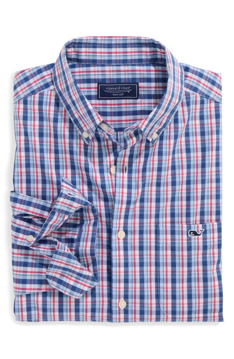 vineyard vines Sandie Plaid Perfect Wash Button-Down Shirt, Main, color, 