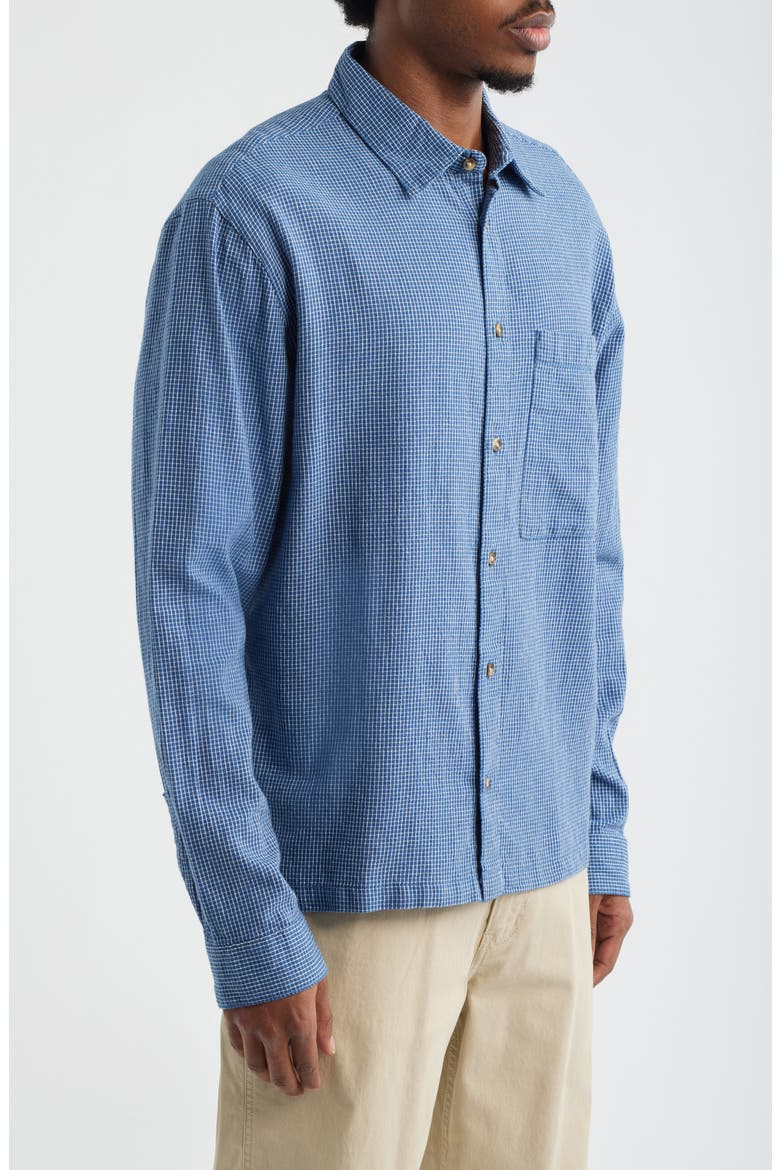 Check Relaxed Fit Cotton Flannel Button-Up Shirt, Alternate, color, BLUE