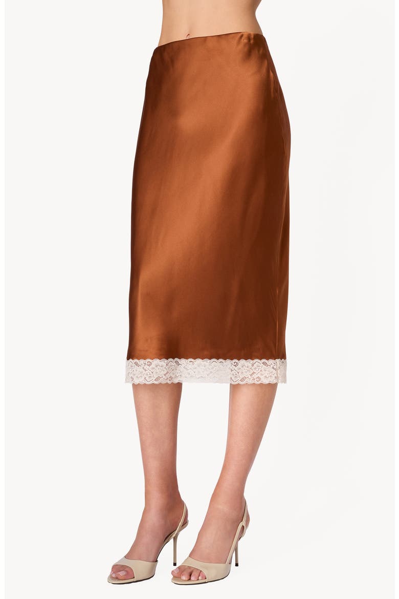 Muriel High Waist Silk Midi Skirt, Alternate, color, MAPLE SYRUP