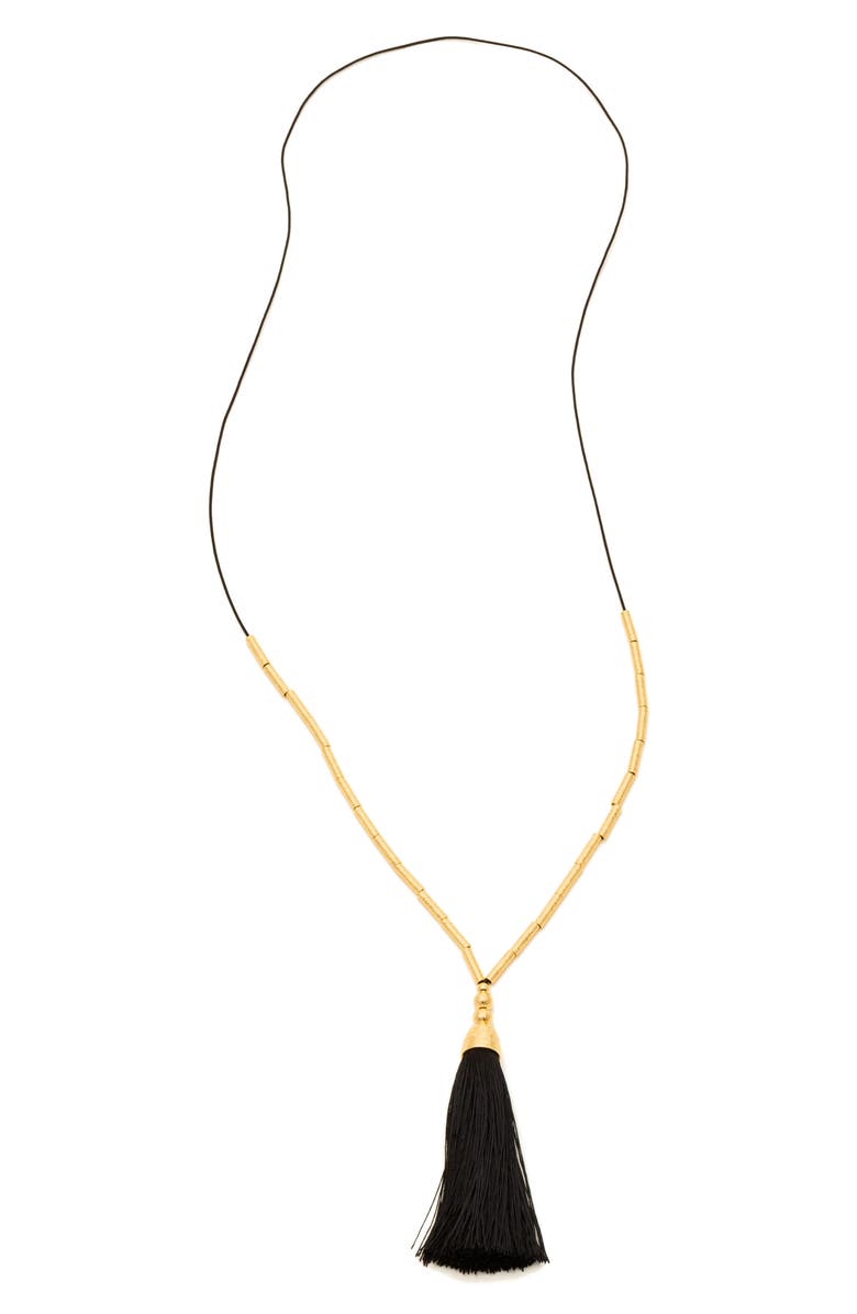 gorjana Tulum Long Tassel Pendant Necklace, Main, color, 