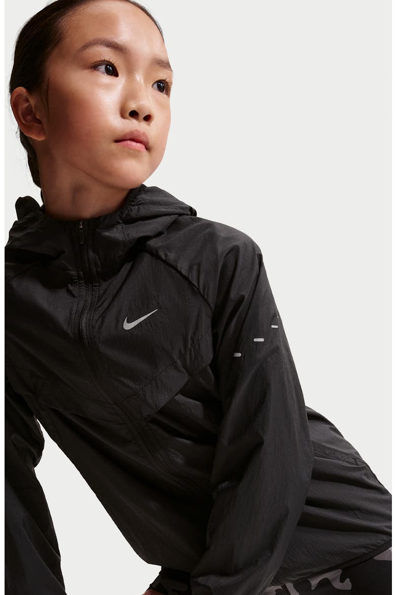 Kids' Stride Water Repellent Jacket, Alternate, color, BLACK/ BLACK