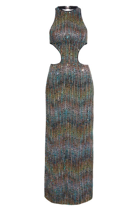 Metallic Cutout Dress