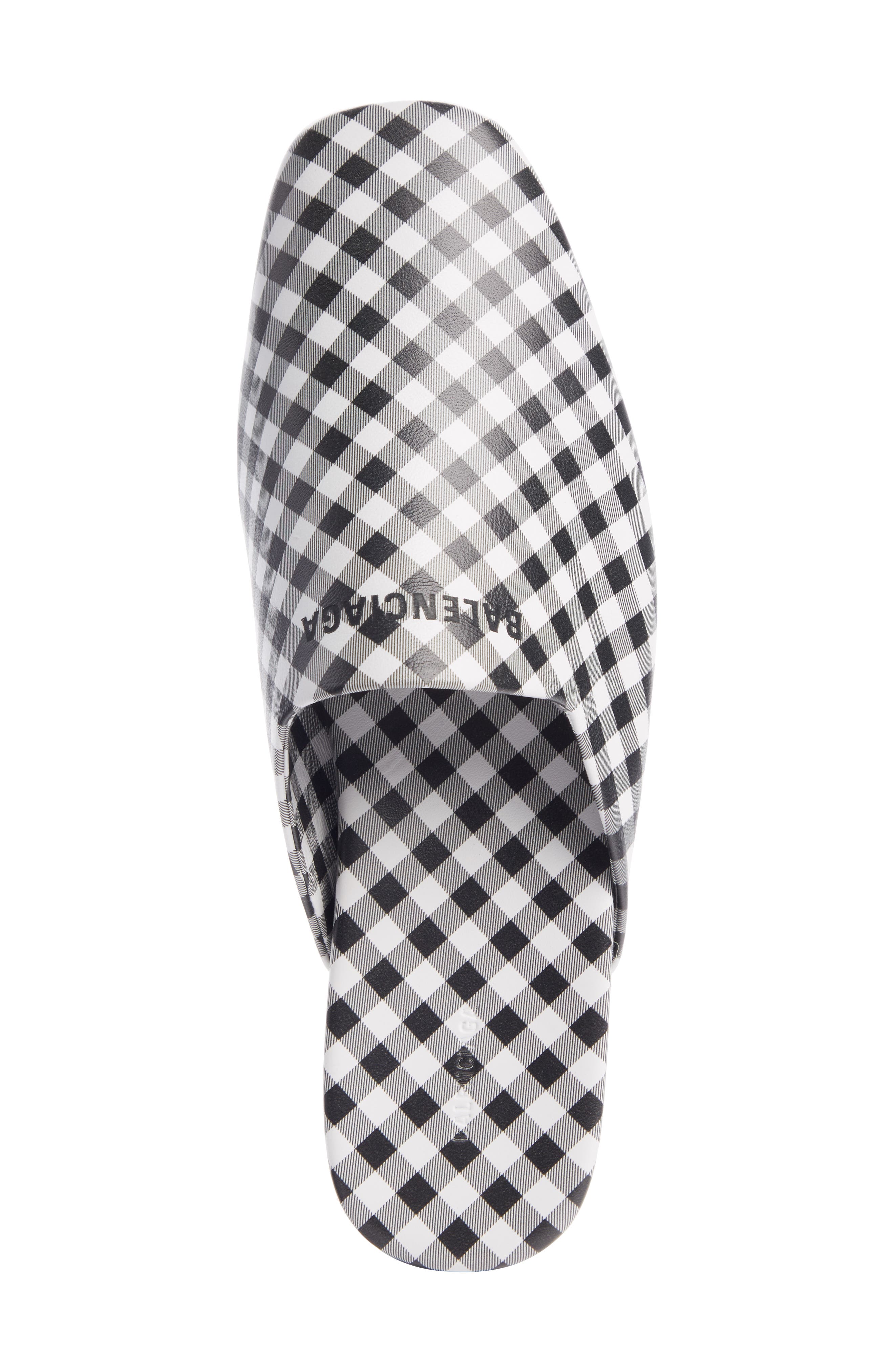 Balenciaga Cosy Gingham Print Square Toe Mule, Alternate, color, 