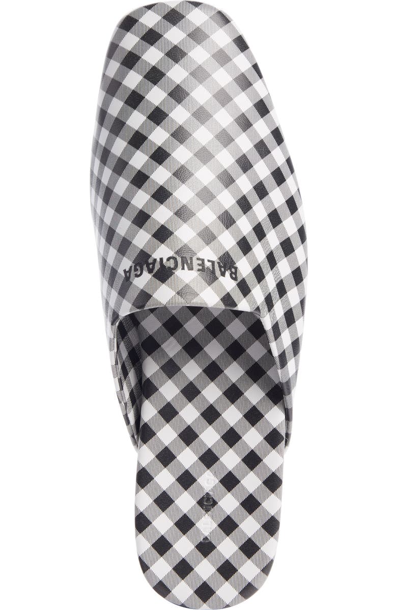 Balenciaga Cosy Gingham Print Square Toe Mule, Alternate, color,