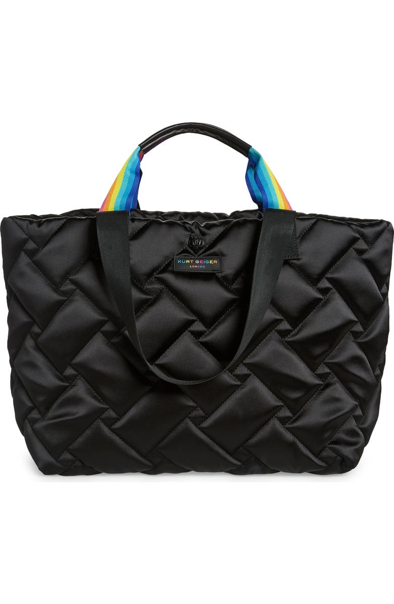 Kurt Geiger London Quilted Shopper, Main, color, Black