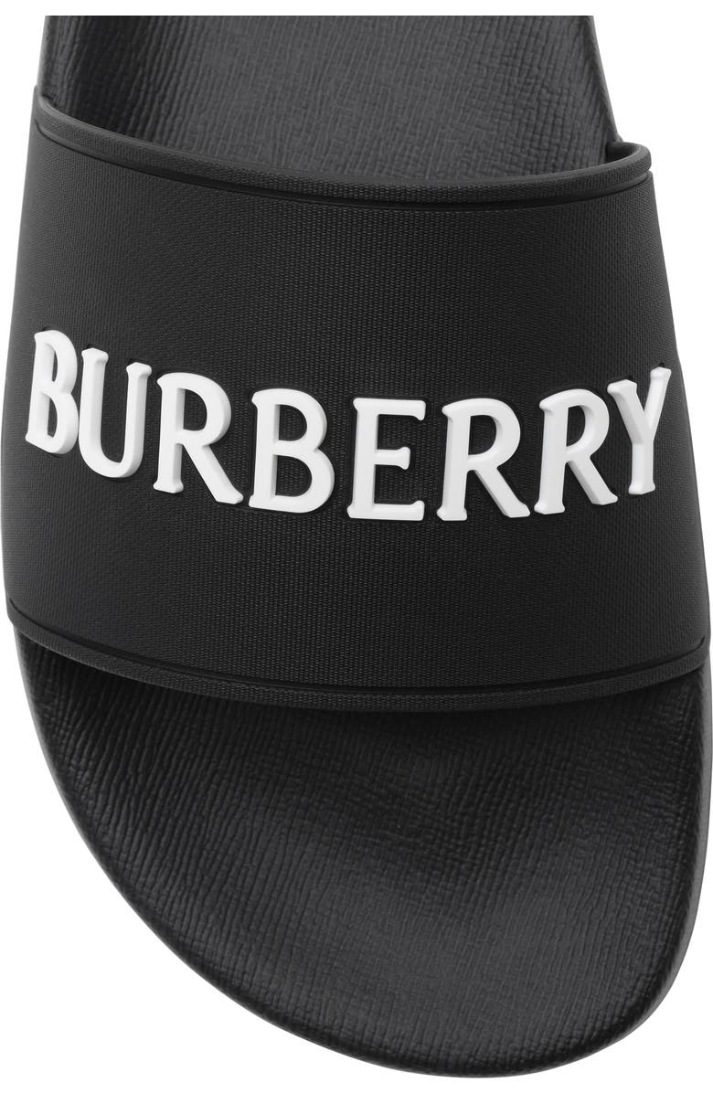 Burberry Furley Slide Sandal, Alternate, color, Black/ White