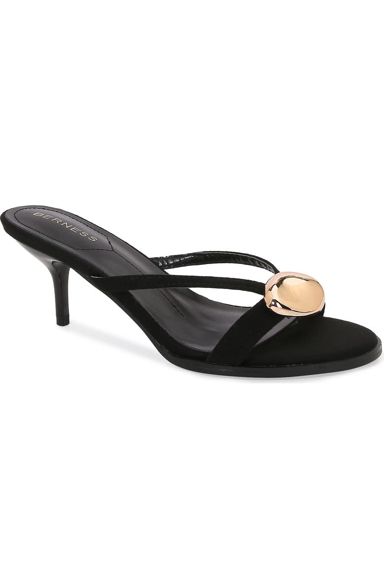 BERNESS Royalty Kitten Heel Sandal, Main, color, Black
