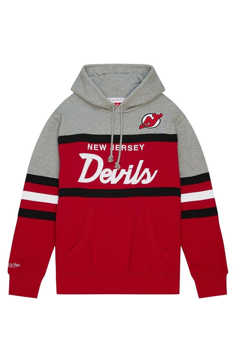 Mitchell & Ness Men's Mitchell & Ness Red/Gray New Jersey Devils Head Coach Pullover Hoodie, Alternate, color, 
