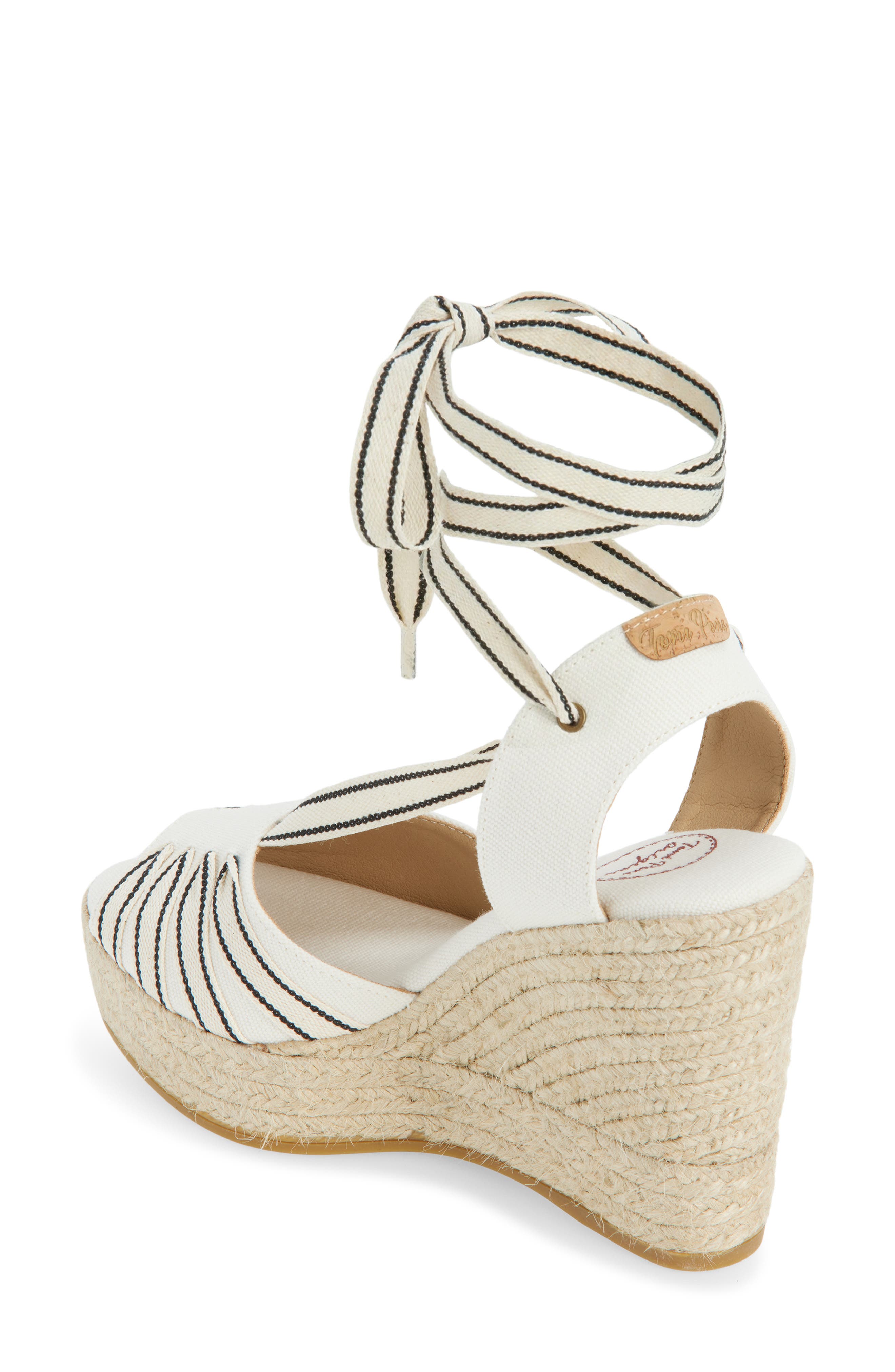 Toni Pons Wraparound Espadrille Wedge, Alternate, color, Cru-Negre