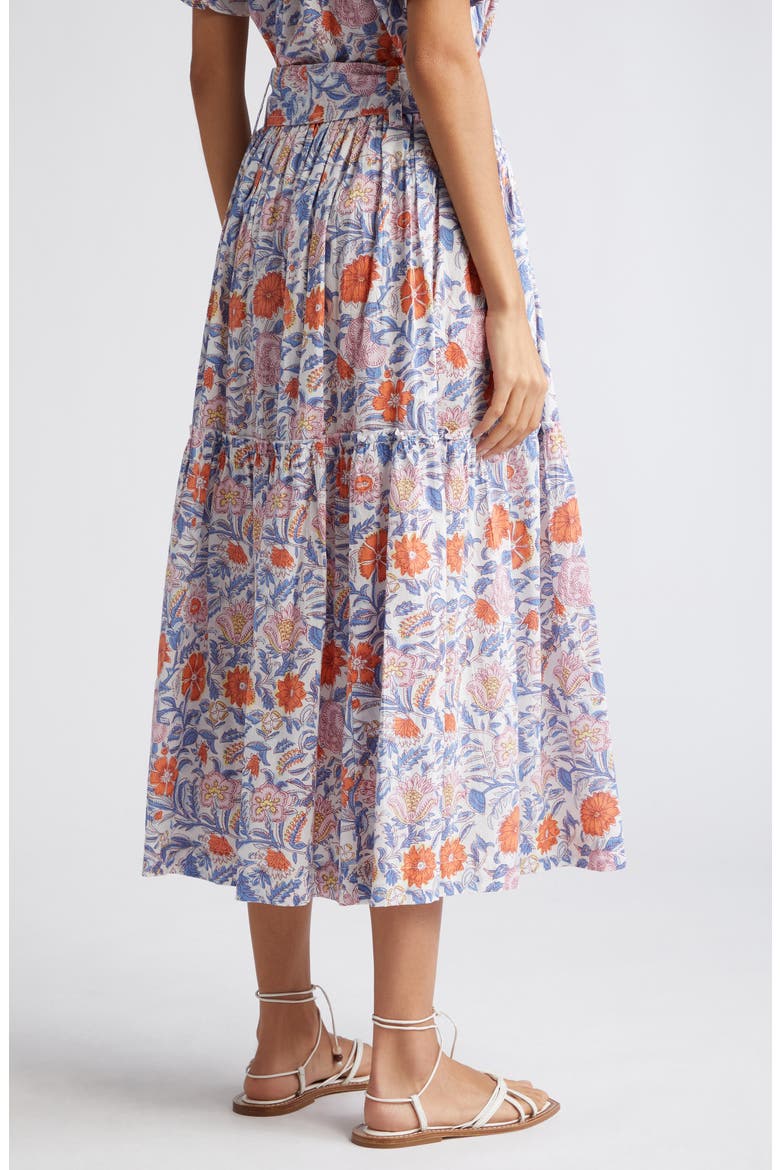 Franoise Floral Stripe Cotton Skirt, Alternate, color, NEWPORT FLORAL