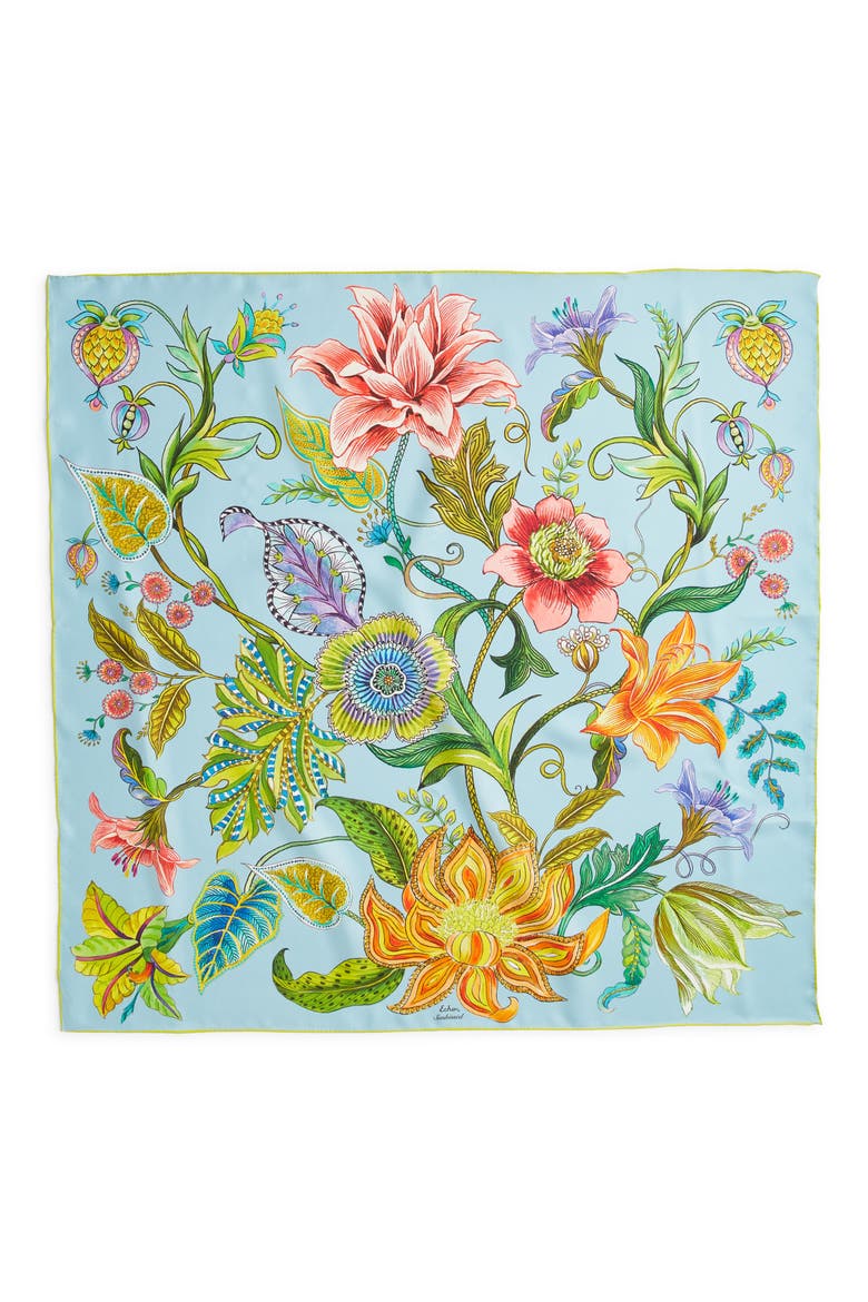 Sunkissed Silk Square Scarf, Alternate, color, SKY BLUE