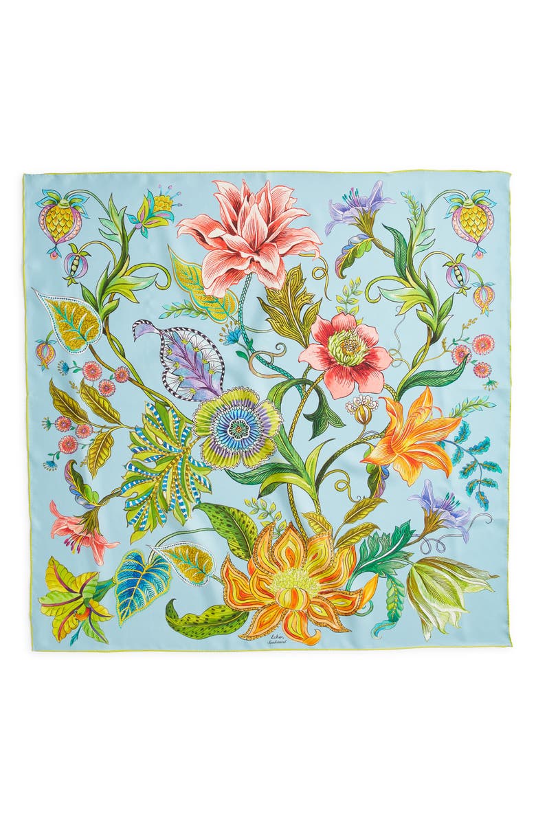 Echo Sunkissed Silk Square Scarf, Alternate, color, Sky Blue