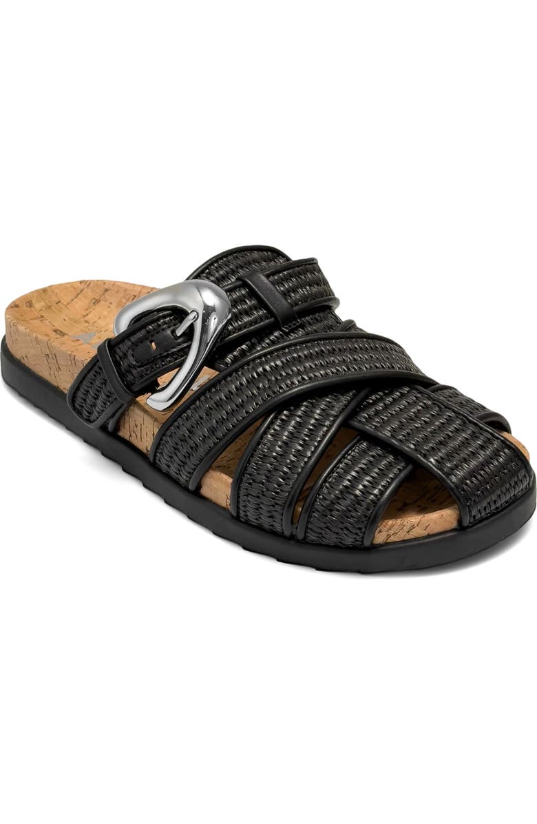 Aerosoles Liberty Woven Raffia Fisherman Mule, Main, color, Black Basket Raffia