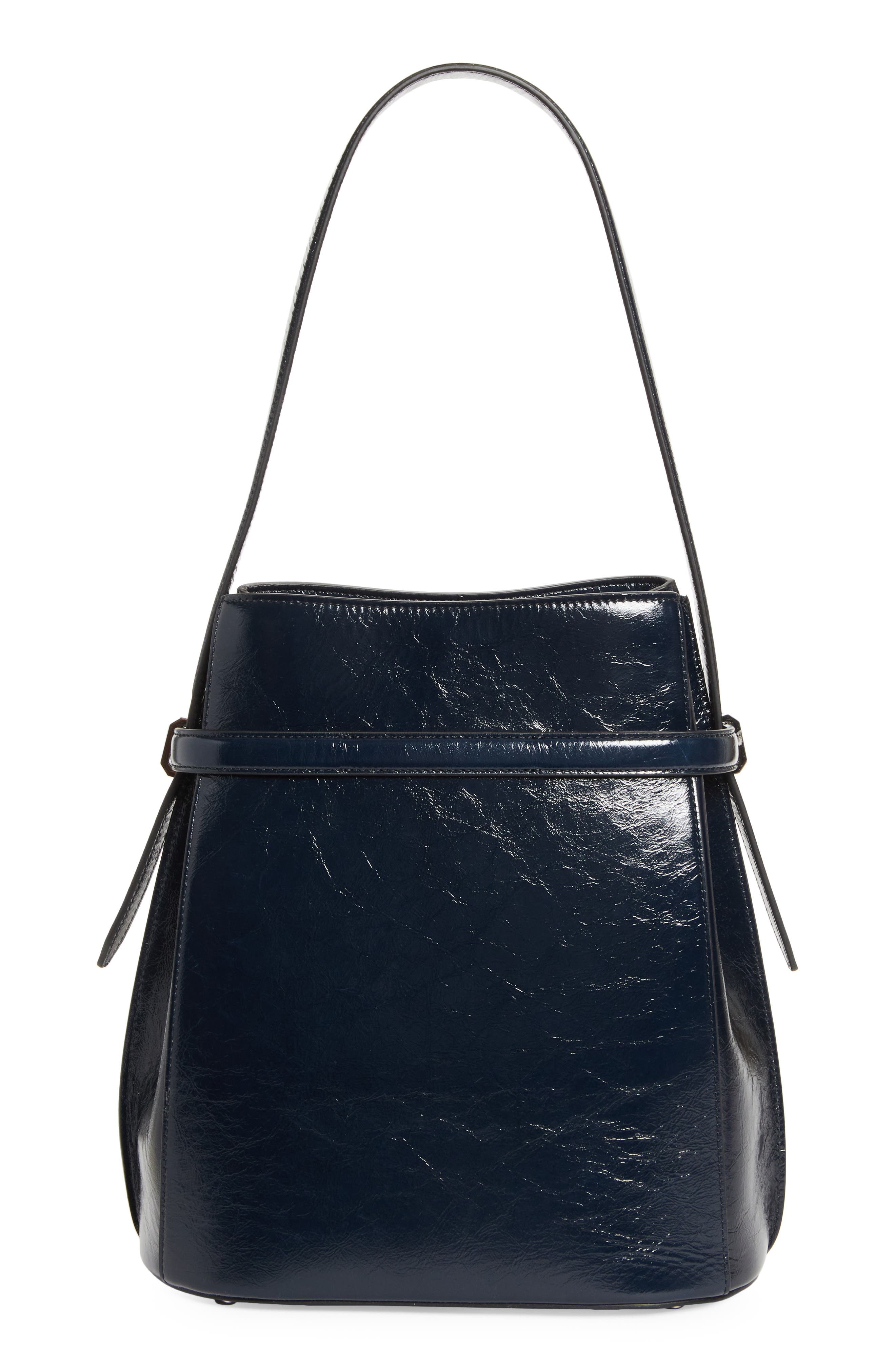 TOTEME Belted Leather Bucket Shoulder Bag, Alternate, color, 