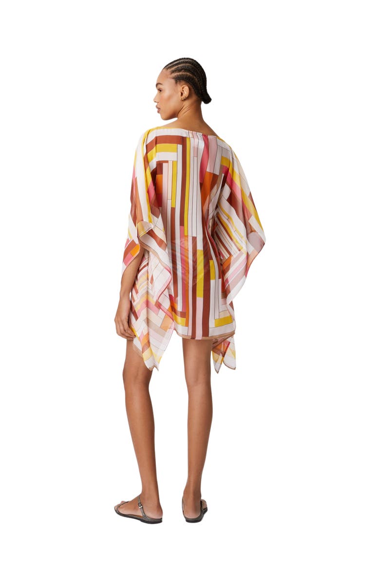 Missoni Short Printed Silk Kaftan With Wide Sleeves, Alternate, color, Multicoloured