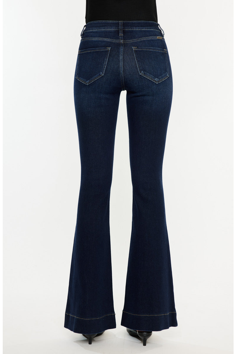 Roxanne High Rise Flare Jeans, Alternate, color, Dark Wash