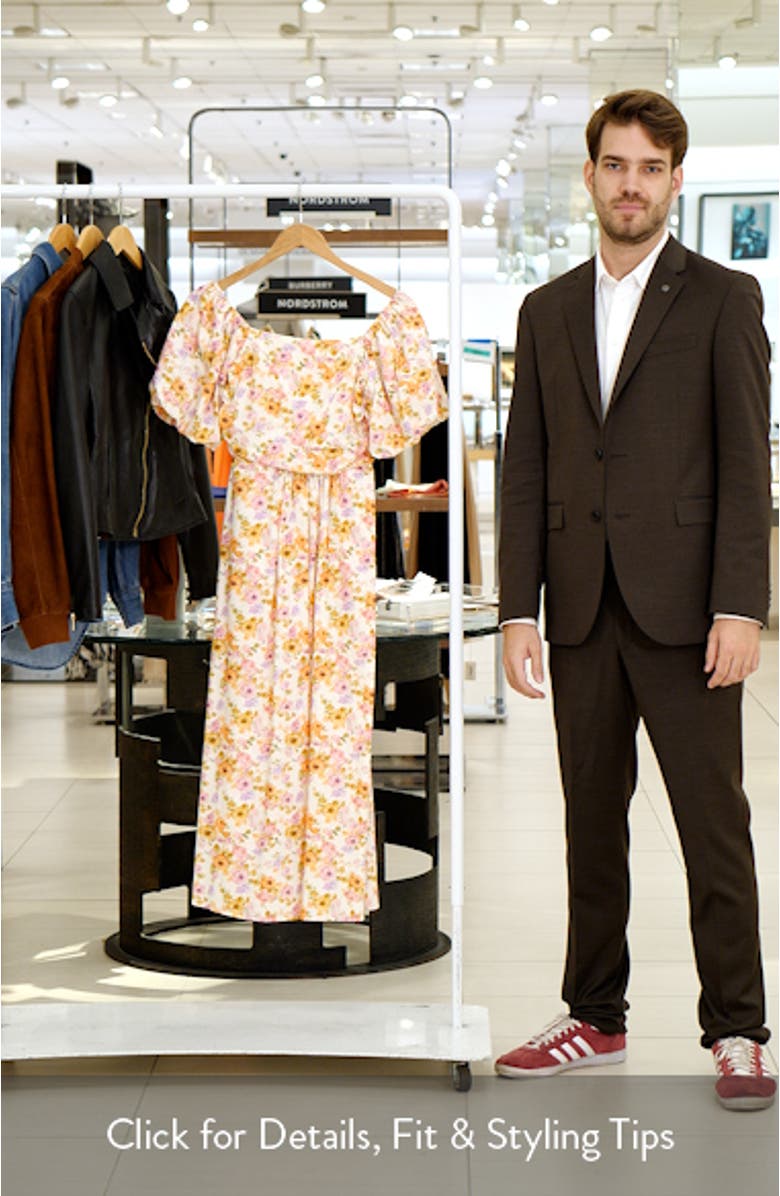 Clo Floral Puff Sleeve Cotton Midi Dress, sales video thumbnail