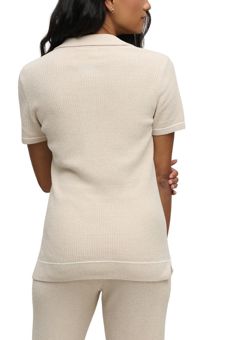 CozyChic® Ultra Lite® Contrast Stripe Rib Polo, Alternate, color, STONE-PEARL