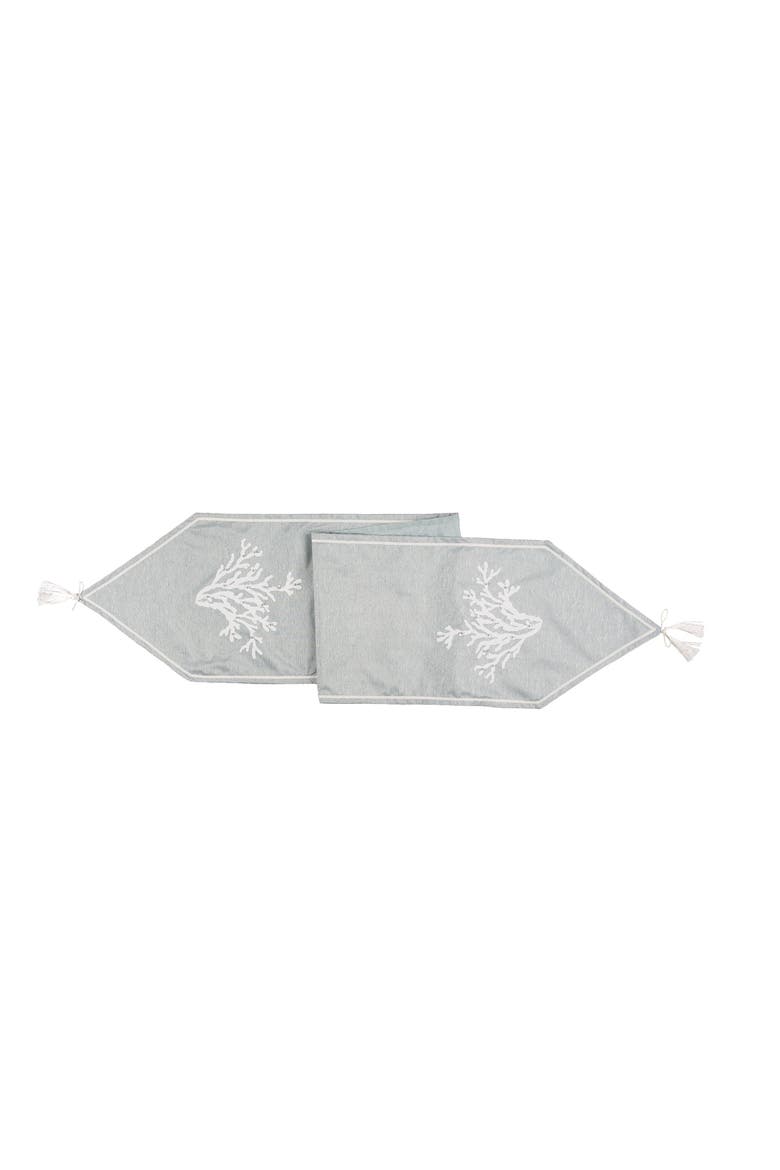 Seafoam Blue Coral Dining Table Runner, Main, color, Blue