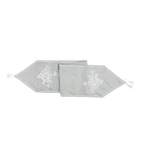 Seafoam Blue Coral Dining Table Runner