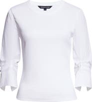 Veronica Beard Junia Mixed Media Top