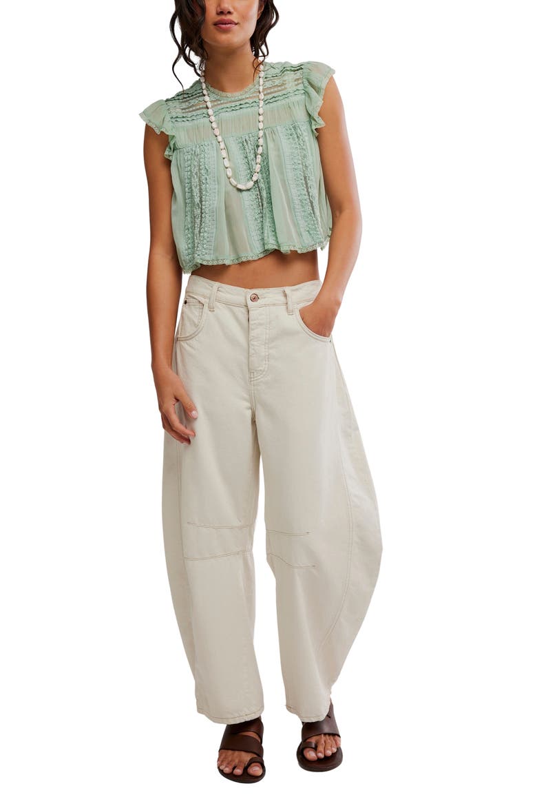 Sun Drenched Lace Trim Crop Top, Alternate, color, MERMAIDS TAIL