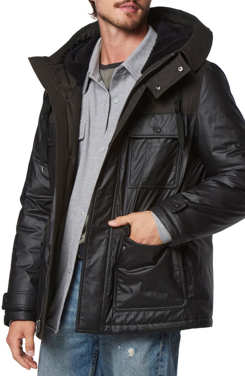 Andrew Marc Harrigan Mixed Media Puffer Jacket, Alternate, color, 