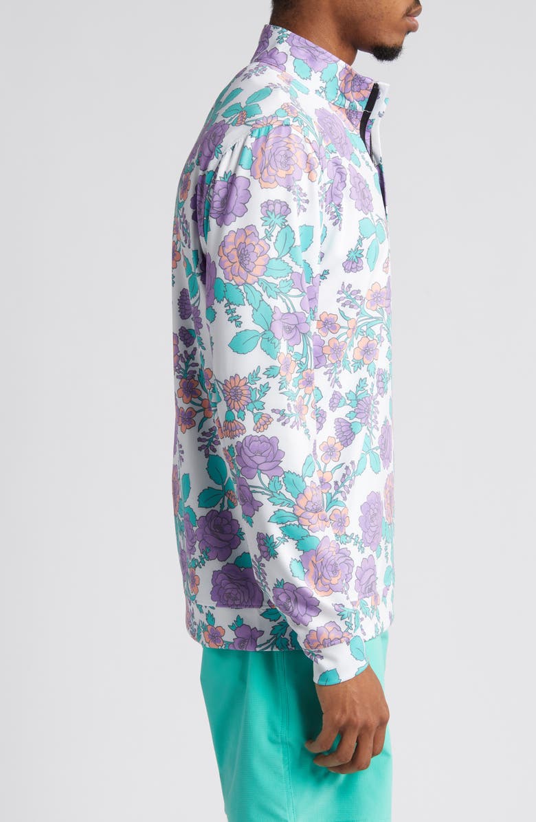 Swannies Stang Floral Quarter Zip Pullover, Alternate, color, Purple