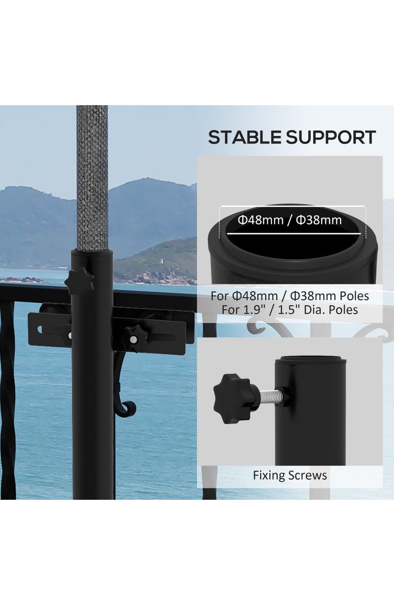 Outsunny Patio Umbrella Holder, Alternate, color, Black